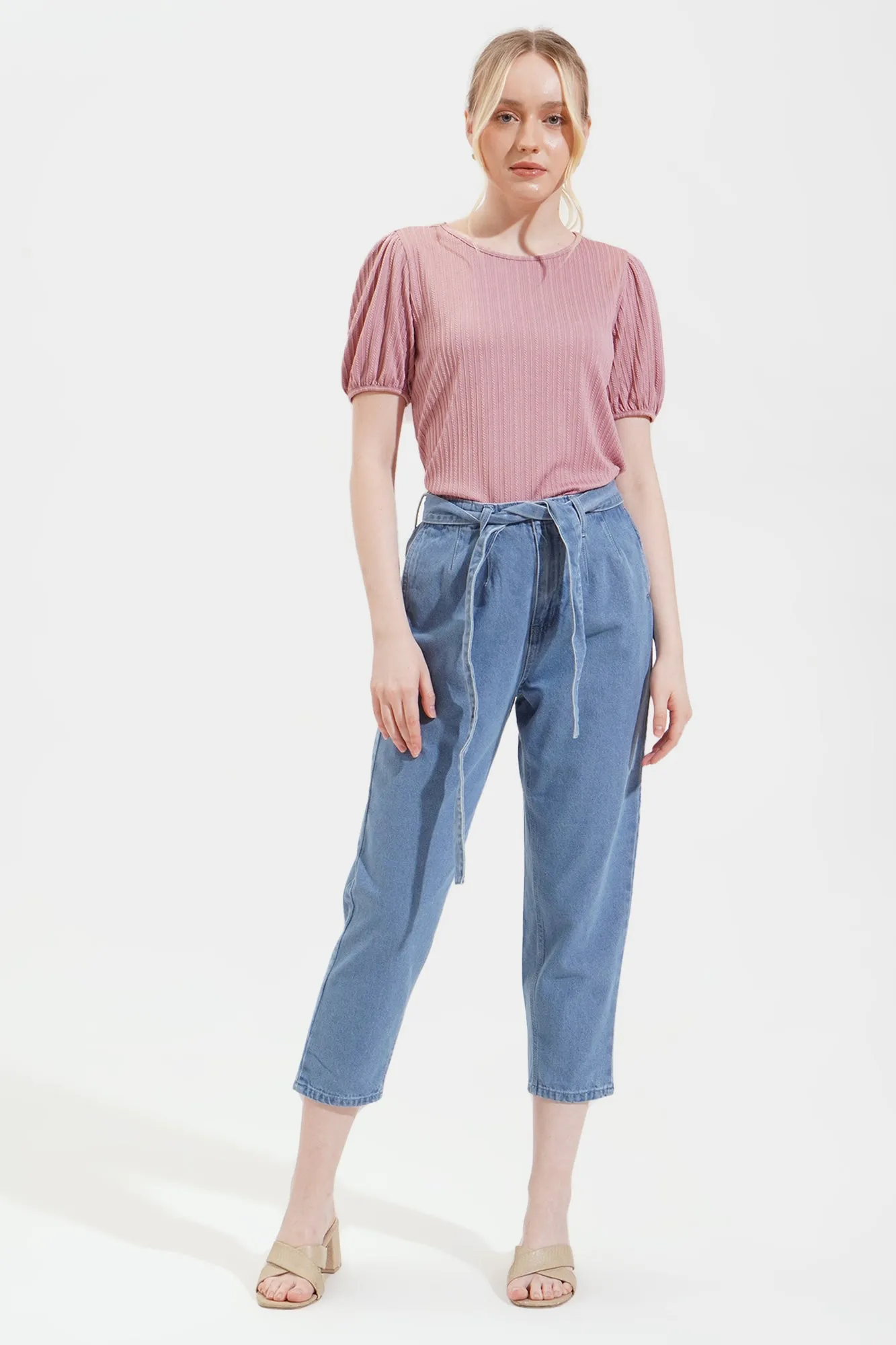 Tie Waist Cozy Jeans