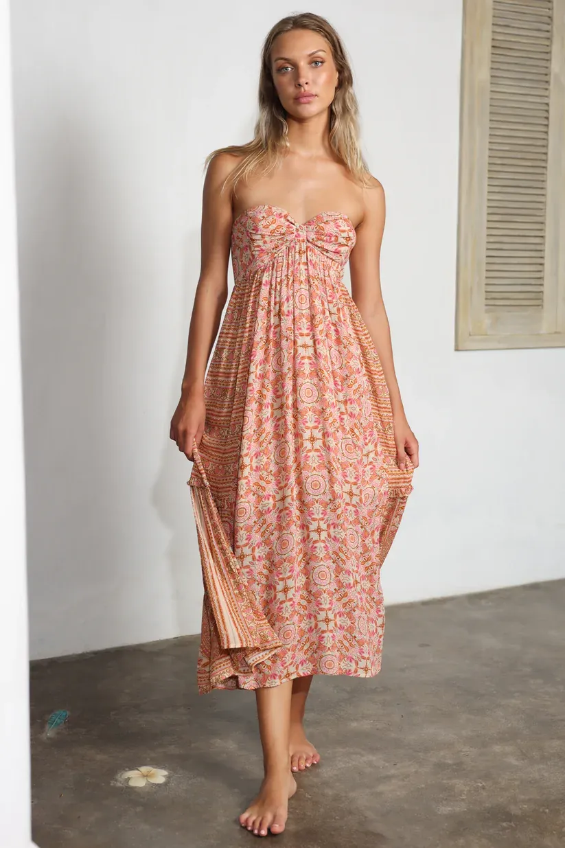 Tigerlily Luciana Galatea Maxi Dress - Peach Cream