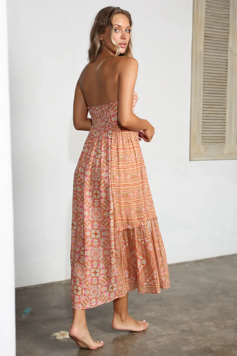 Tigerlily Luciana Galatea Maxi Dress - Peach Cream