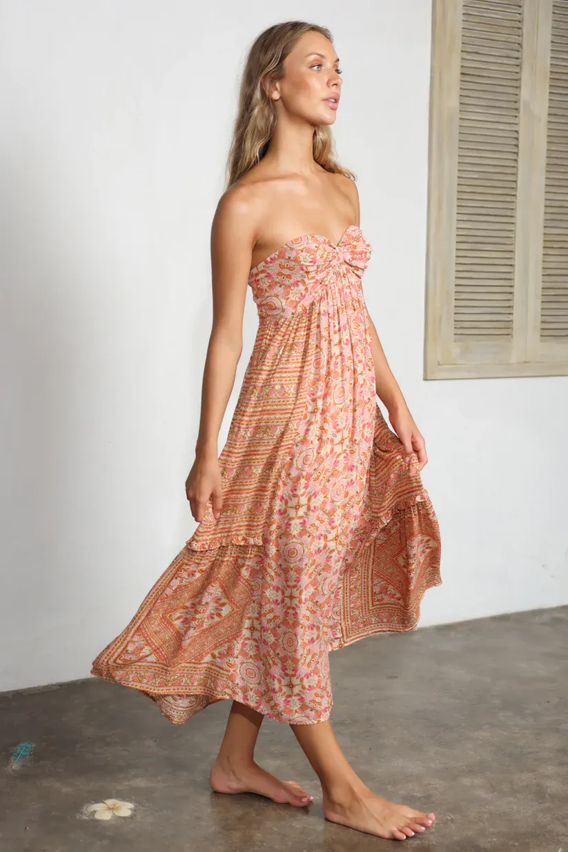Tigerlily Luciana Galatea Maxi Dress - Peach Cream