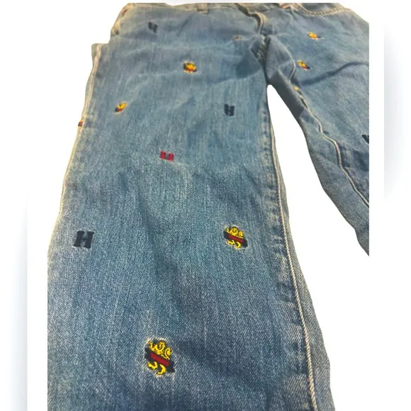 Tommy Hilfiger Monogram Embroidered Slim Boyfriend Jeans | Size 4 | Medium Blue