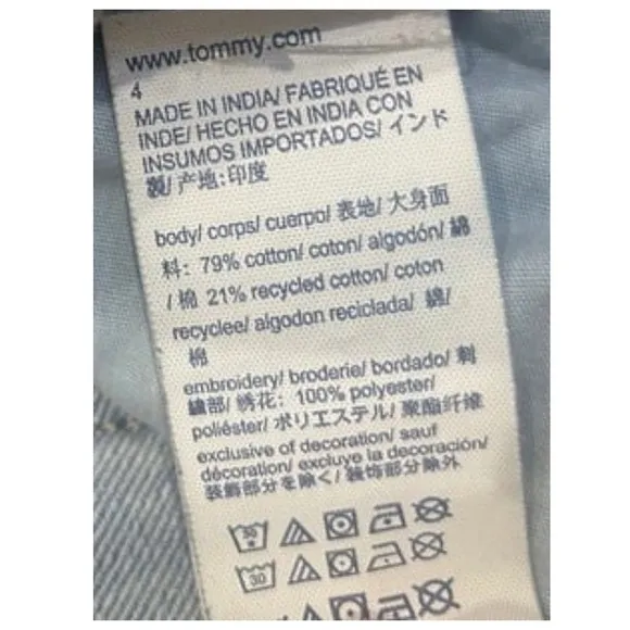 Tommy Hilfiger Monogram Embroidered Slim Boyfriend Jeans | Size 4 | Medium Blue