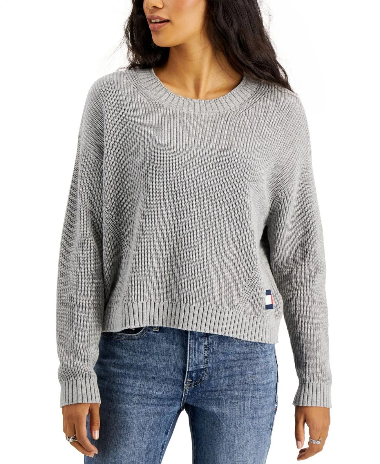 Tommy Jeans Womens Logo-Patch Sweater T1IS0AAG