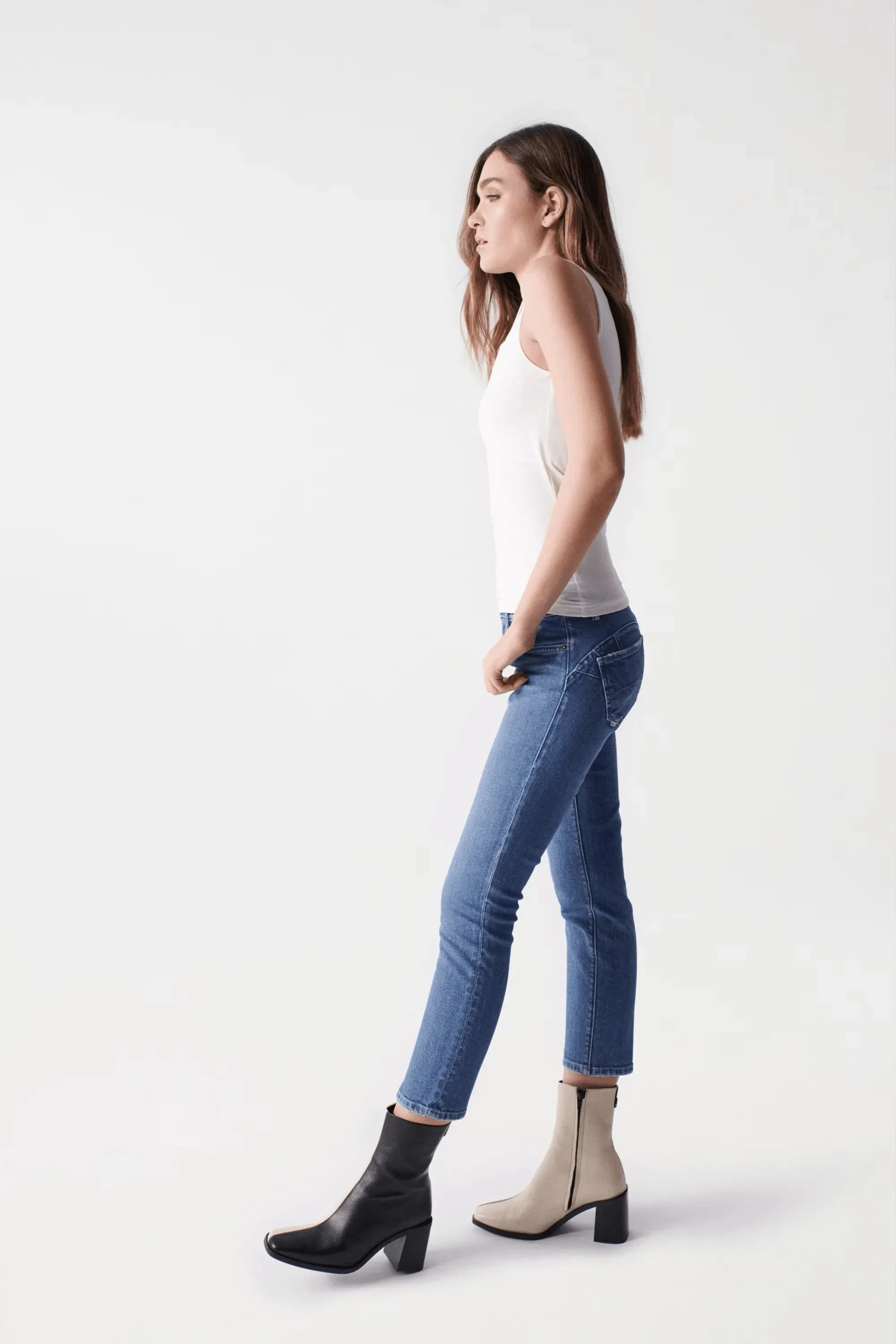 Top Salsa Jeans con Escote Asimétrico Blanco