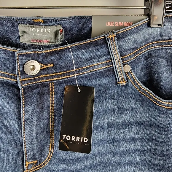 Torrid Luxe Slim Boot Jeans Blue Denim Stretch Pants Womens Plus 18S (36x29) NWT