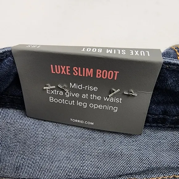 Torrid Luxe Slim Boot Jeans Blue Denim Stretch Pants Womens Plus 18S (36x29) NWT