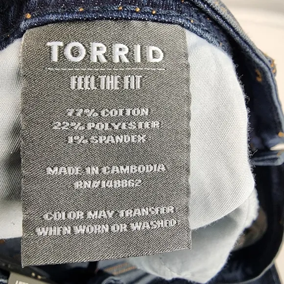 Torrid Luxe Slim Boot Jeans Blue Denim Stretch Pants Womens Plus 18S (36x29) NWT