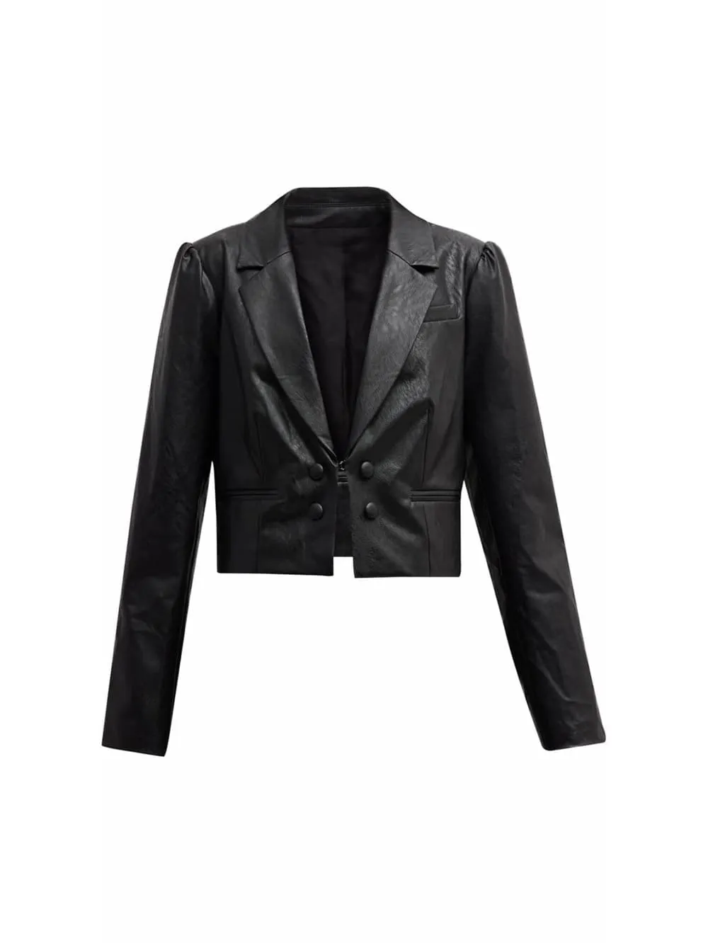 Triple Pocket Luxe Leather Blazer for Women