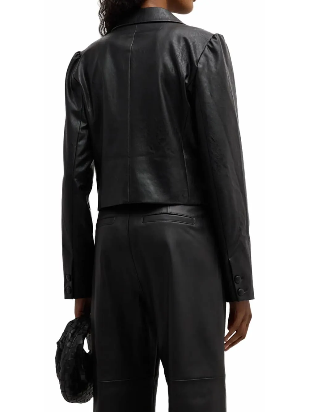 Triple Pocket Luxe Leather Blazer for Women