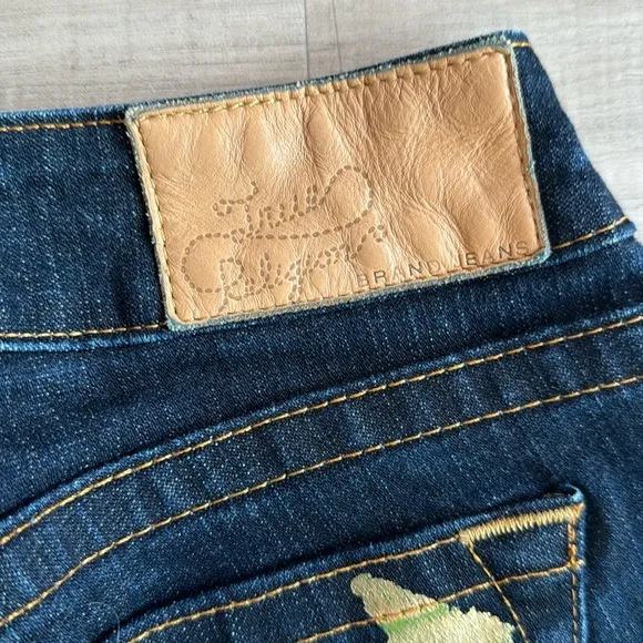 True religion women straight leg jeans pants Gold Foil authentic size 24 blue