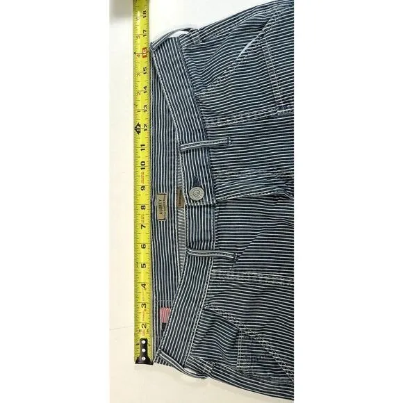 True Religion Womens 29 Audrey Carpenter Relaxed Striped Boyfriend Jeans