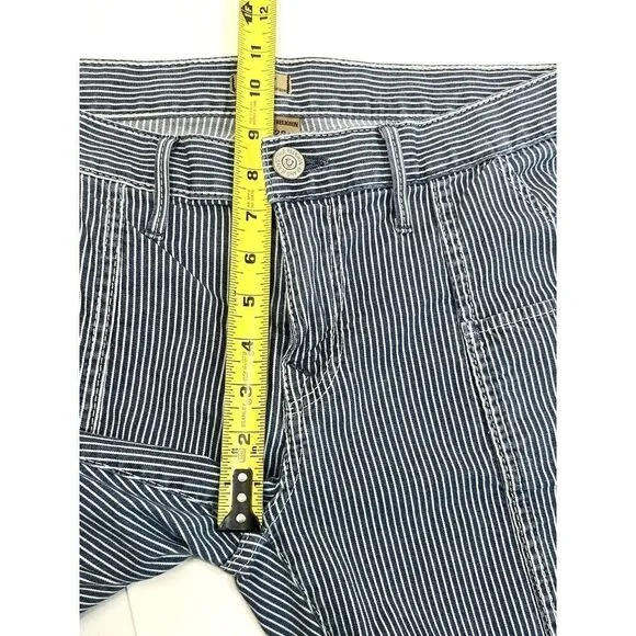True Religion Womens 29 Audrey Carpenter Relaxed Striped Boyfriend Jeans