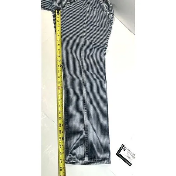 True Religion Womens 29 Audrey Carpenter Relaxed Striped Boyfriend Jeans