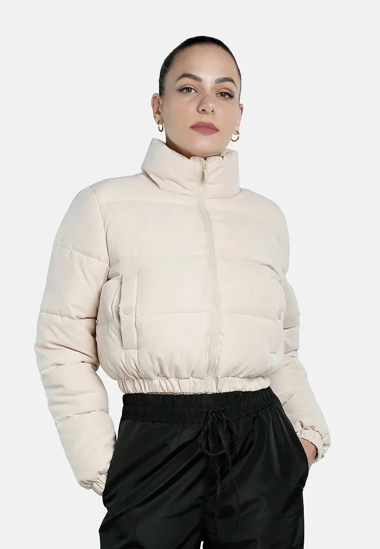 Turtleneck Zip-Up Puffer Jacket