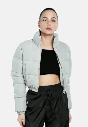 Turtleneck Zip-Up Puffer Jacket