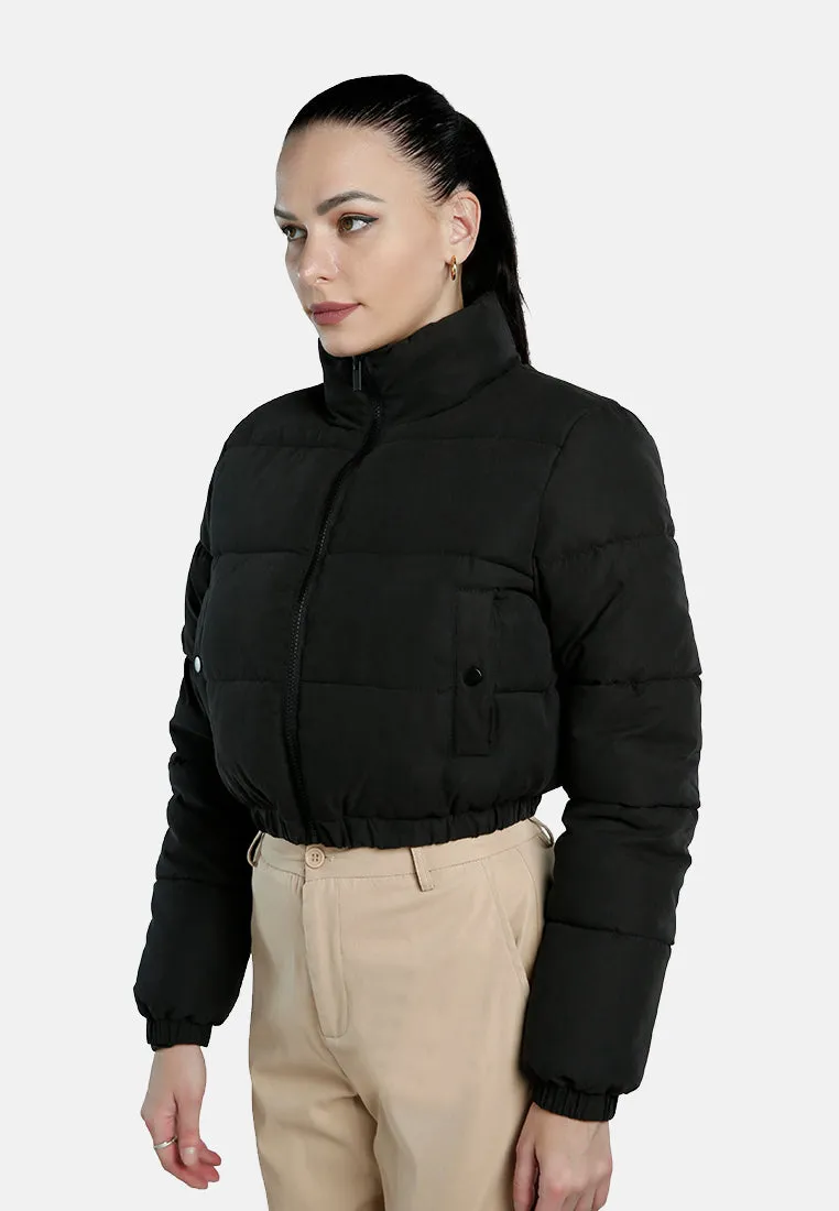 Turtleneck Zip-Up Puffer Jacket
