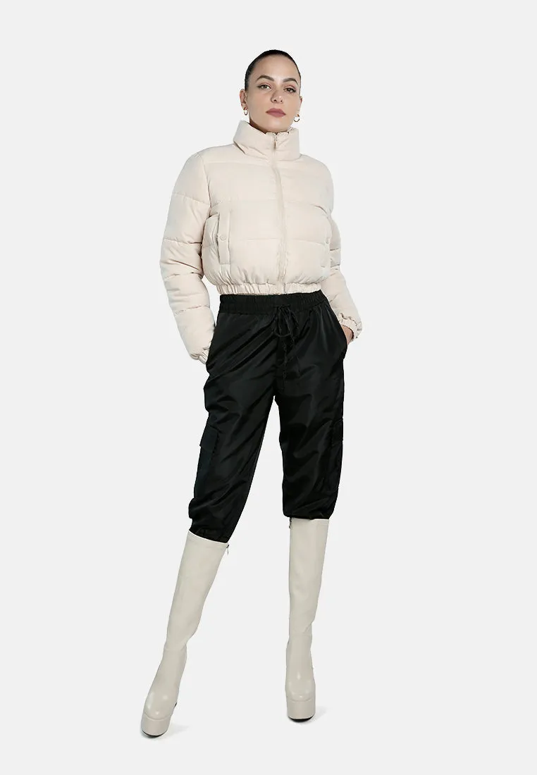 Turtleneck Zip-Up Puffer Jacket