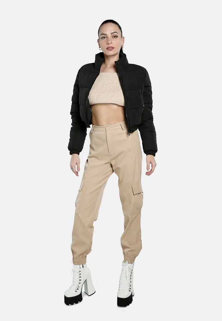 Turtleneck Zip-Up Puffer Jacket