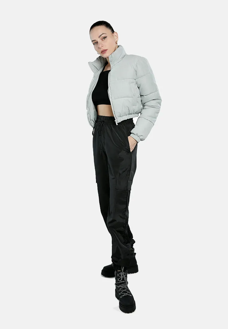 Turtleneck Zip-Up Puffer Jacket