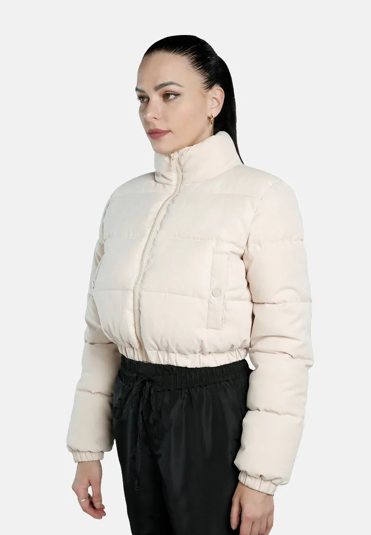Turtleneck Zip-Up Puffer Jacket