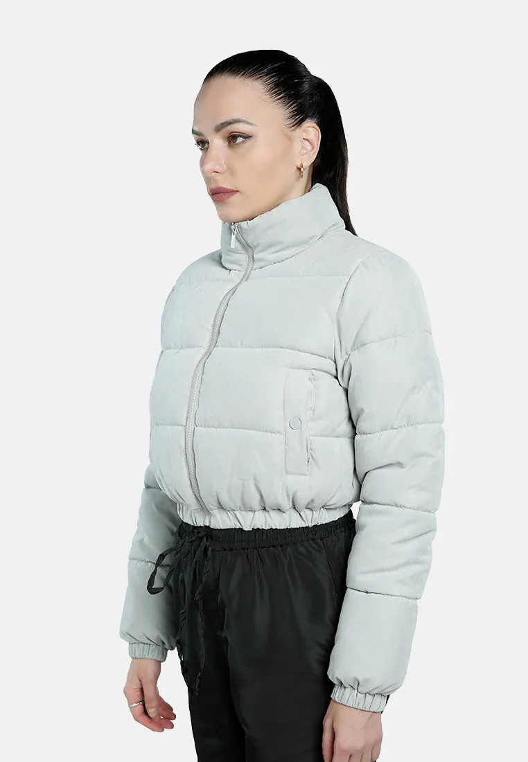 Turtleneck Zip-Up Puffer Jacket