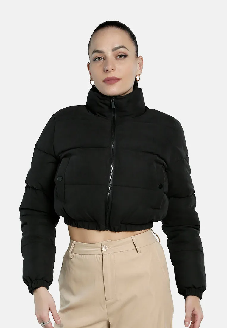 Turtleneck Zip-Up Puffer Jacket