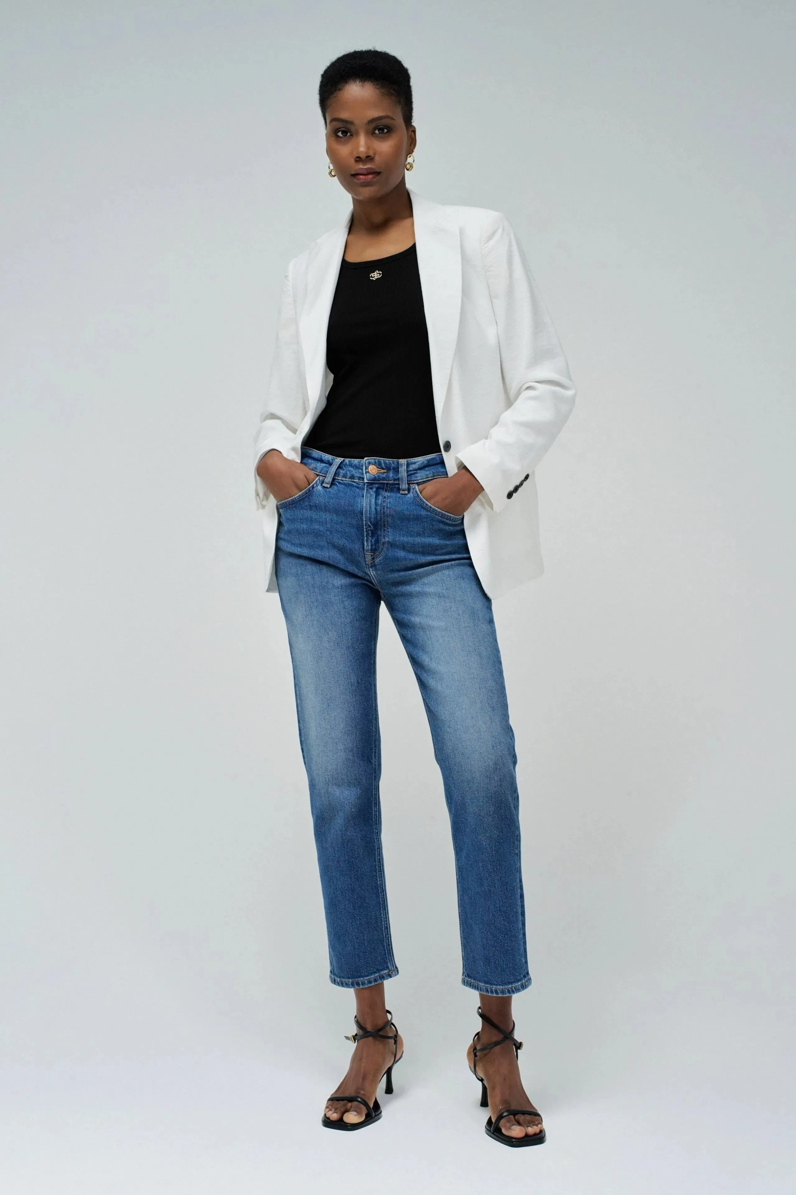 Vaqueros SALSA True Cropped Slim Medium Wash