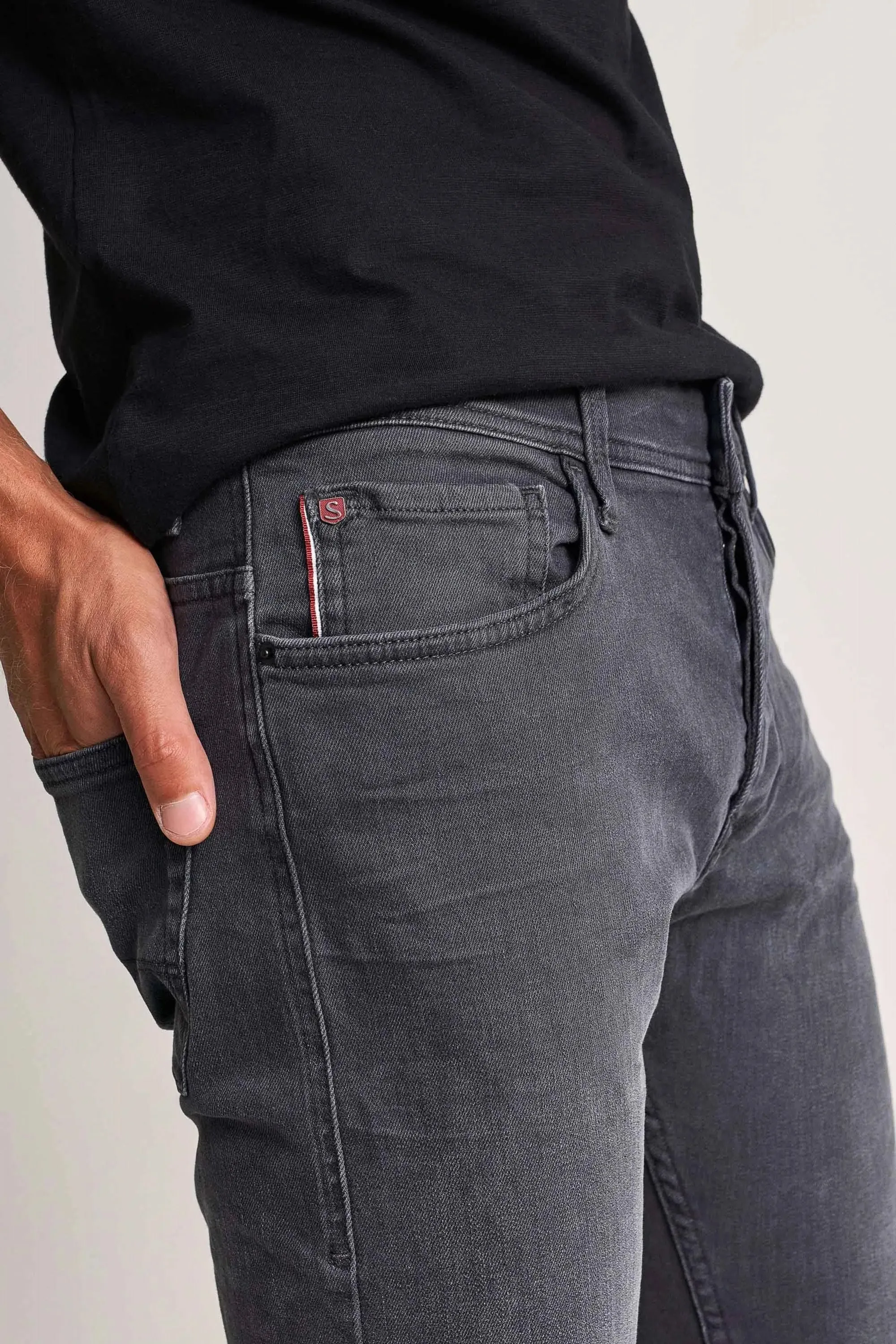 VAQUEROS SLENDER SLIM CARROT GRISES