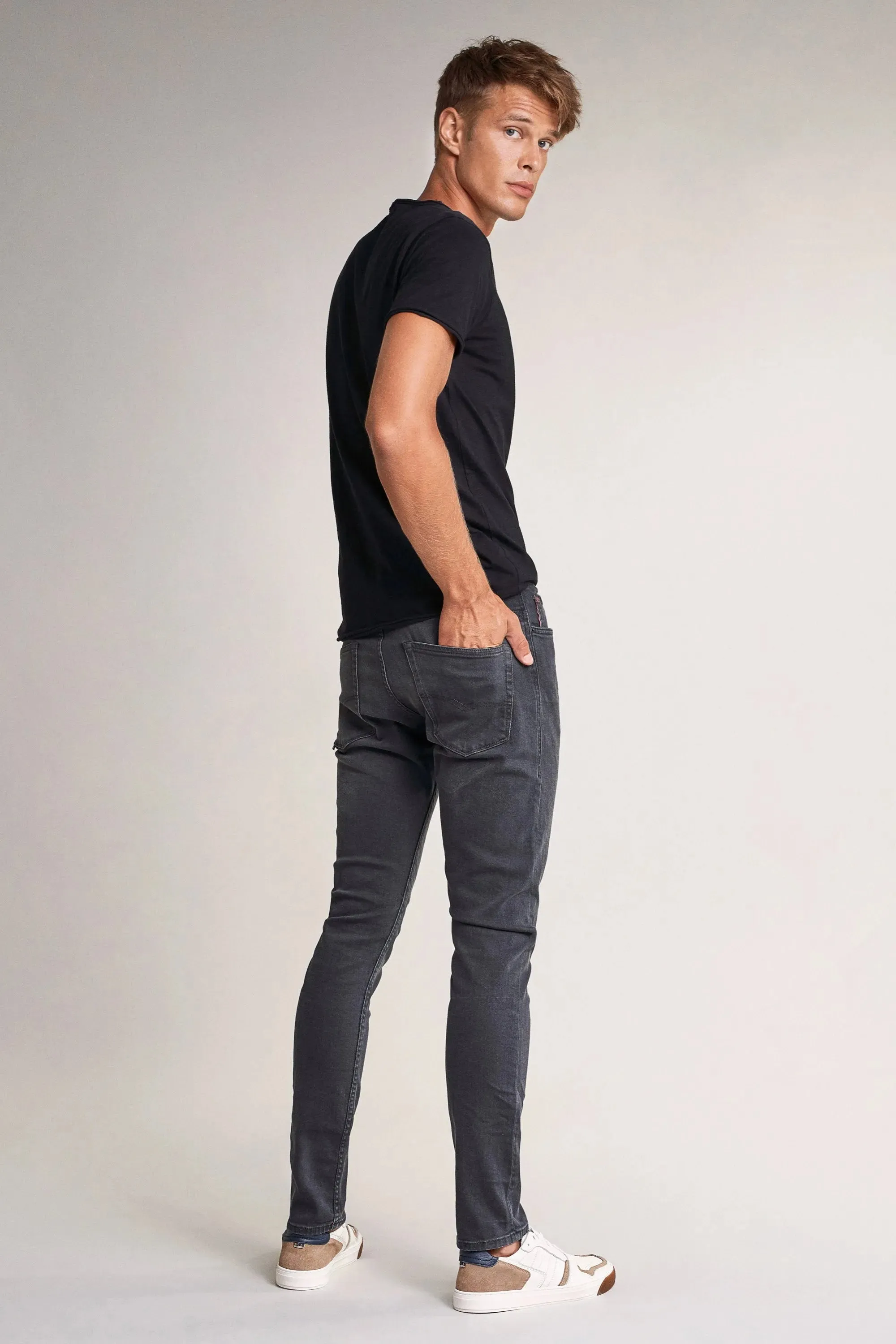VAQUEROS SLENDER SLIM CARROT GRISES