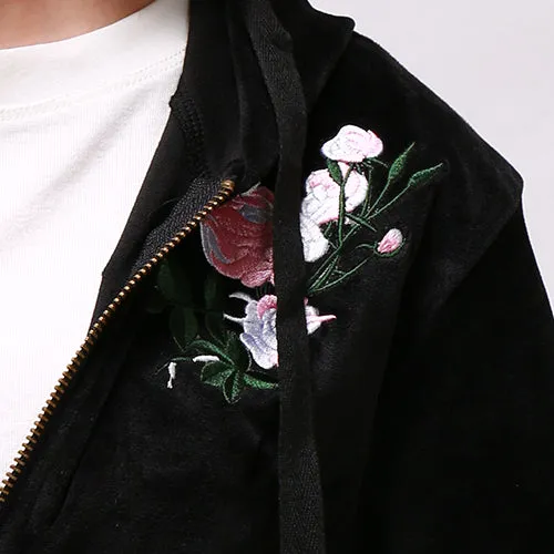 velvet classic hoodie sweat jacket