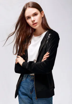 velvet classic hoodie sweat jacket