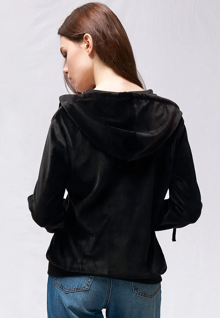 velvet classic hoodie sweat jacket