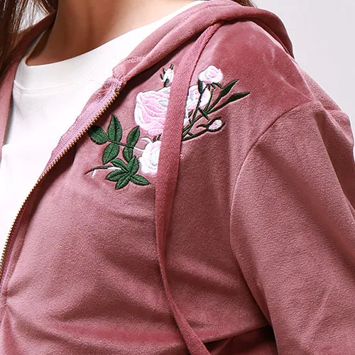 velvet classic hoodie sweat jacket