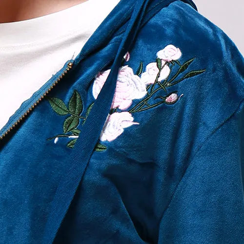 velvet classic hoodie sweat jacket
