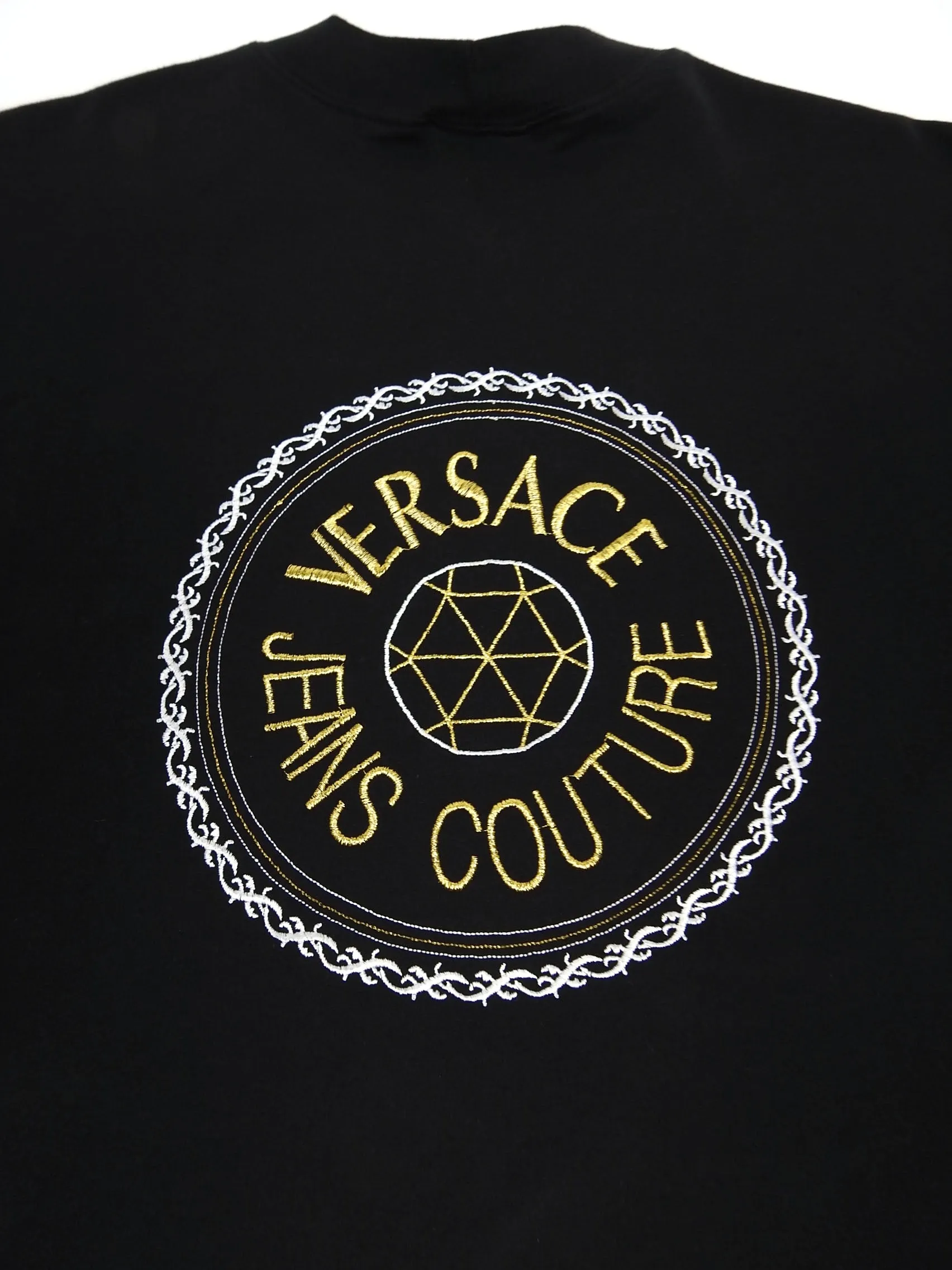 Versace Jeans Couture Embroidered Black LS Tee Size XL