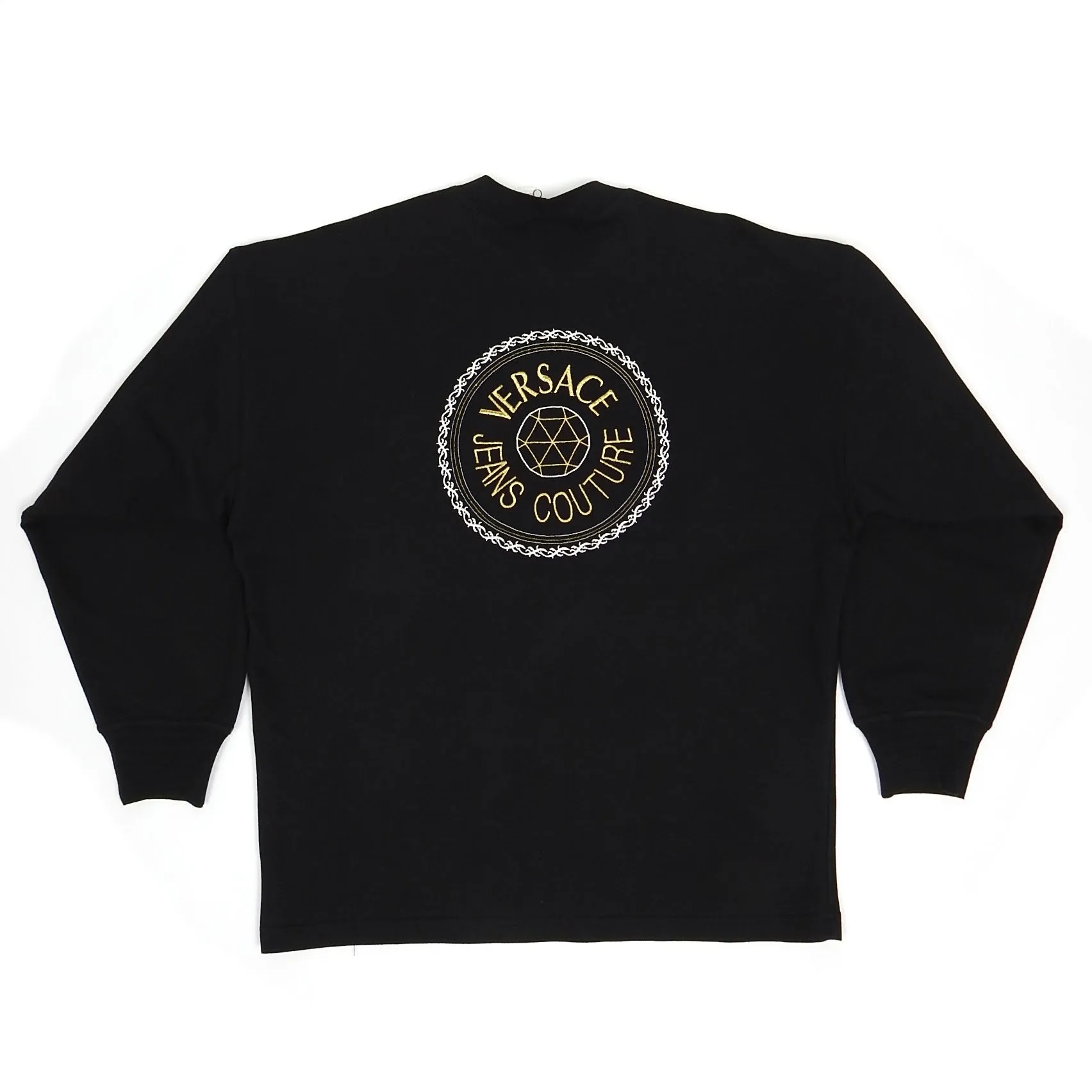 Versace Jeans Couture Embroidered Black LS Tee Size XL