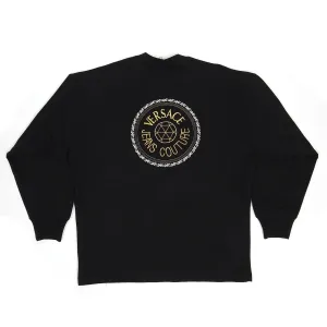 Versace Jeans Couture Embroidered Black LS Tee Size XL