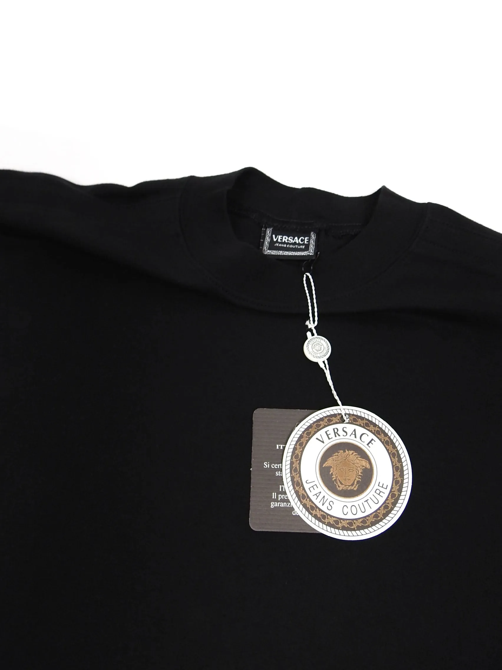 Versace Jeans Couture Embroidered Black LS Tee Size XL