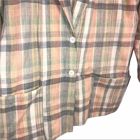 Vintage 100% Cotton Plaid Blazer
