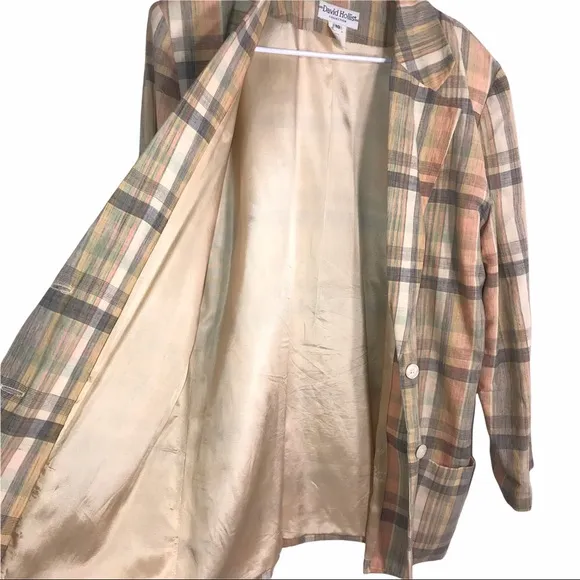 Vintage 100% Cotton Plaid Blazer