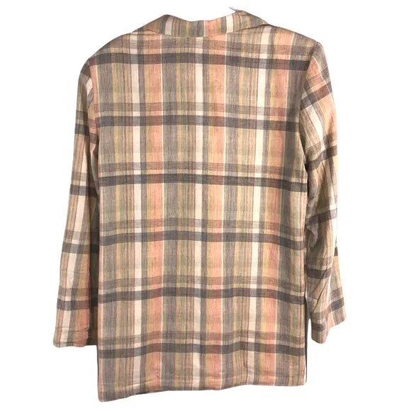 Vintage 100% Cotton Plaid Blazer