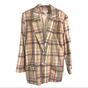 Vintage 100% Cotton Plaid Blazer