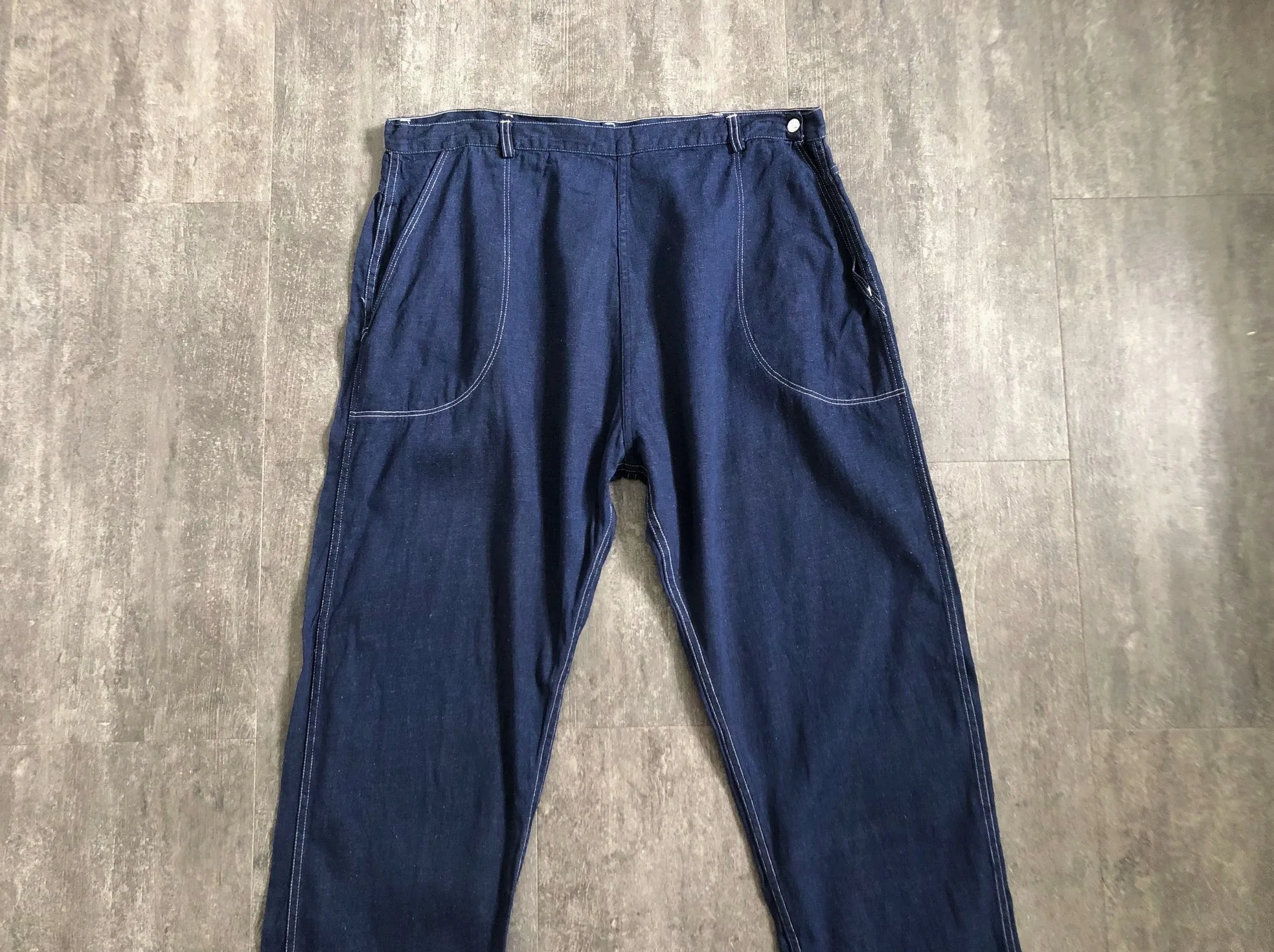Vintage 1950s side zip jeans . 50s denim . 41-42 waist