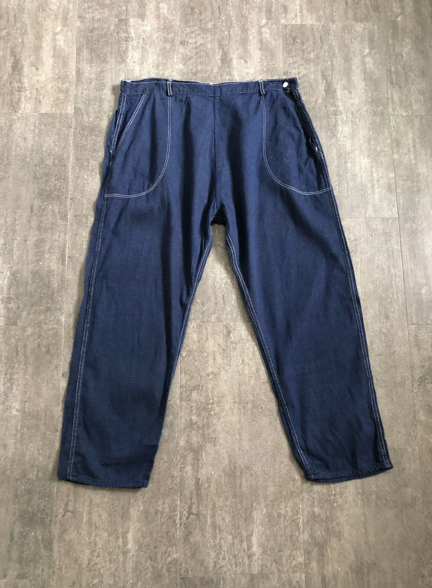 Vintage 1950s side zip jeans . 50s denim . 41-42 waist