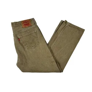 Vintage 501 Levi's Stone Washed Kahki Jeans - 38" X 32"