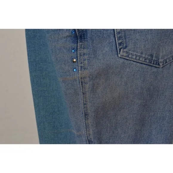 Vintage 80s Flared Rhinestones Mom Jeans by L.A. BLUES size 12
