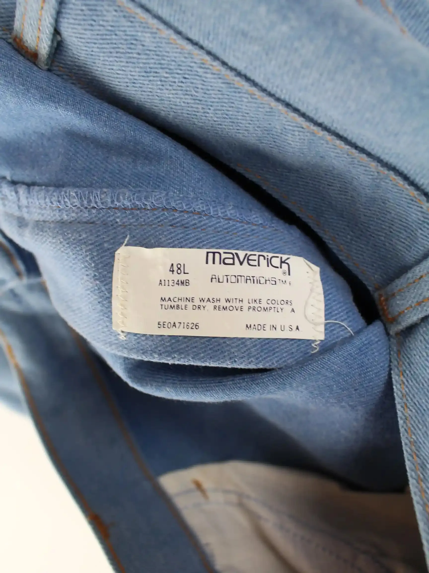 Vintage 80s Maverick USA Jeans Blau W48 L34