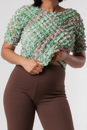 Vintage 90's Green Popcorn Top | S