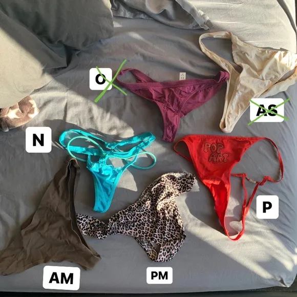 Vintage Pop Art German Nylon Underwear G-String Thongs