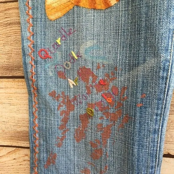 VINTAGE SWITCH USA HIPPIE EMBROIDERED JEANS